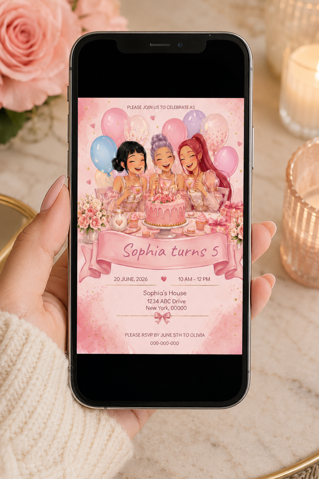 KPOP Demon Hunters Birthday Invitation Template