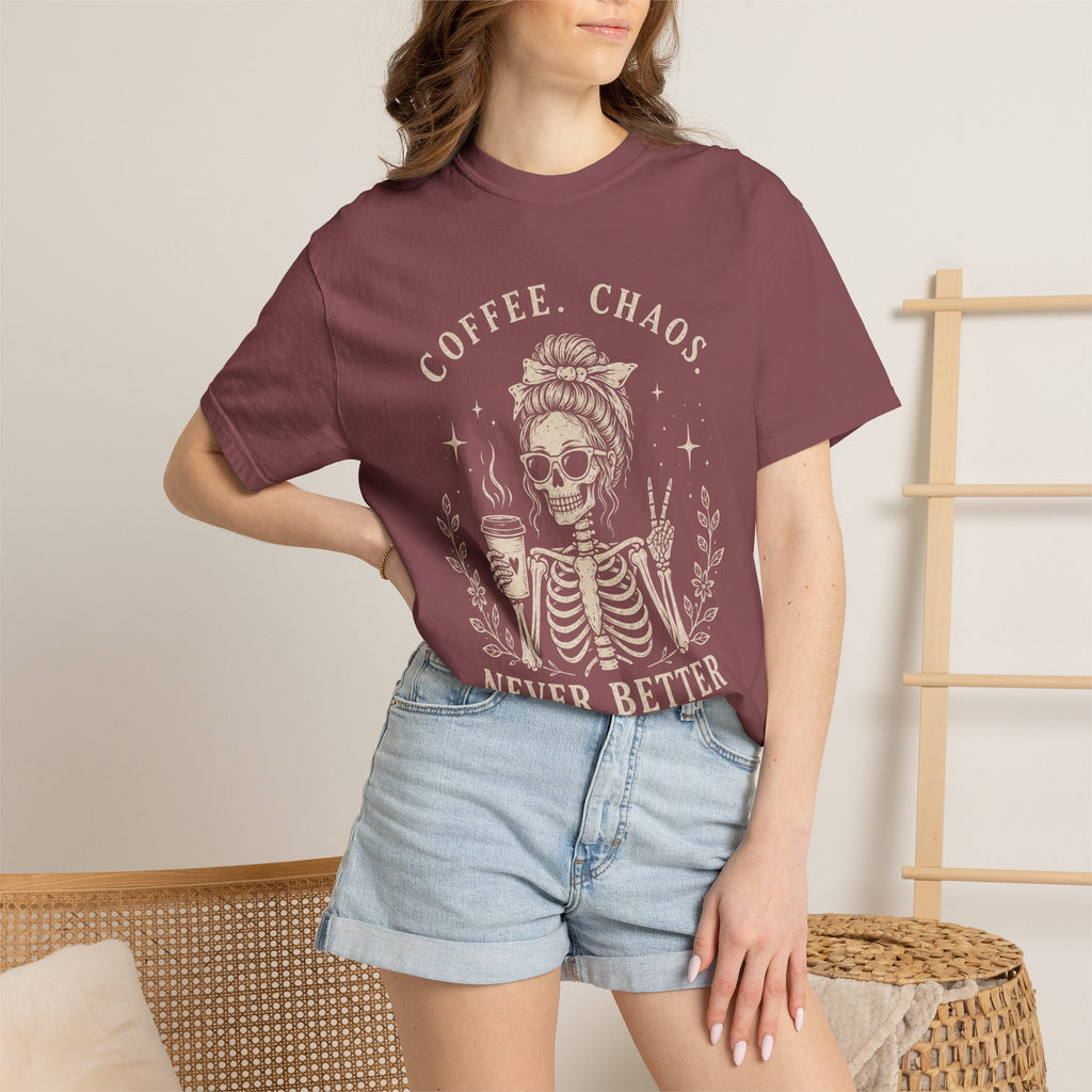 Coffee Chaos Skeleton T-Shirt
