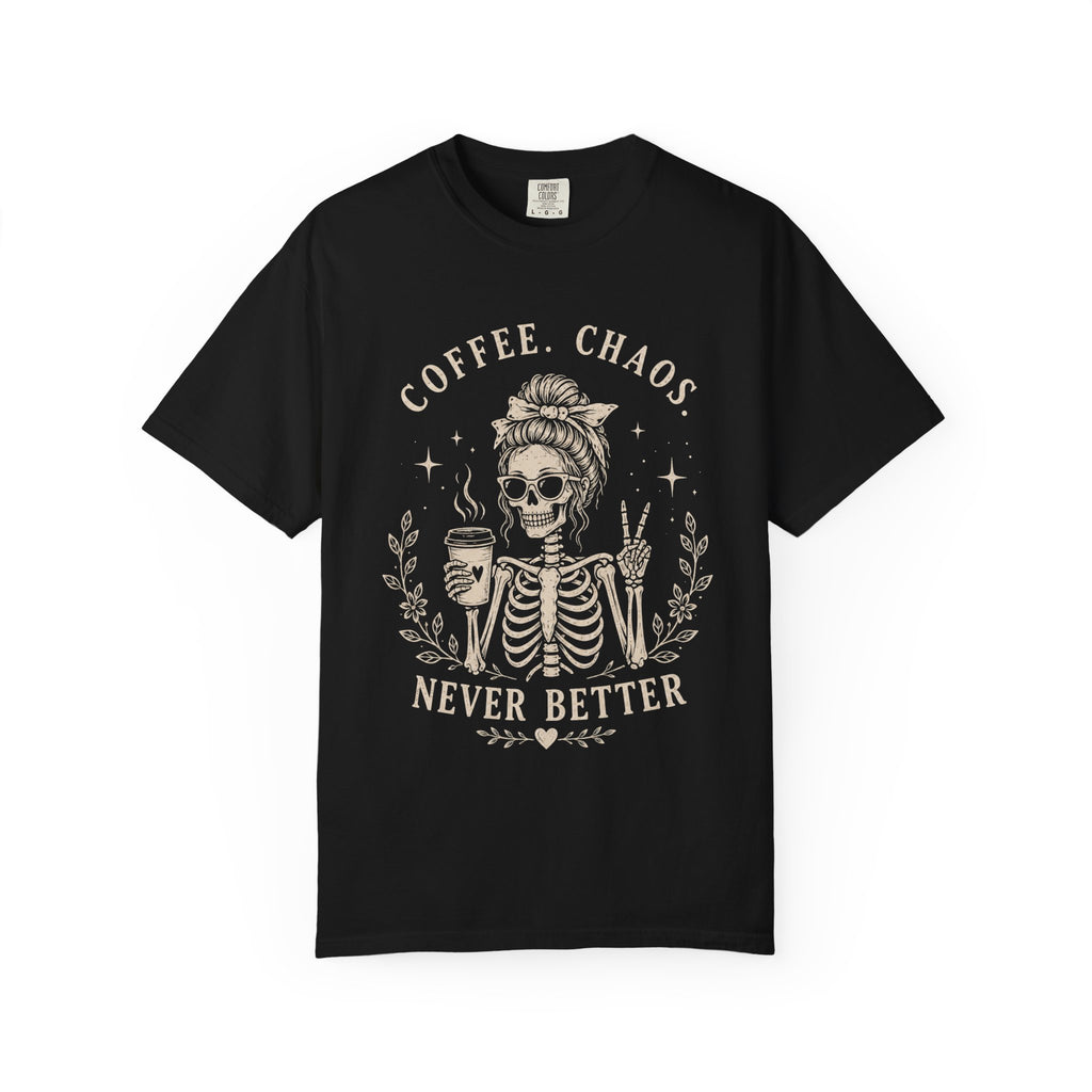 Coffee Chaos Skeleton T-Shirt