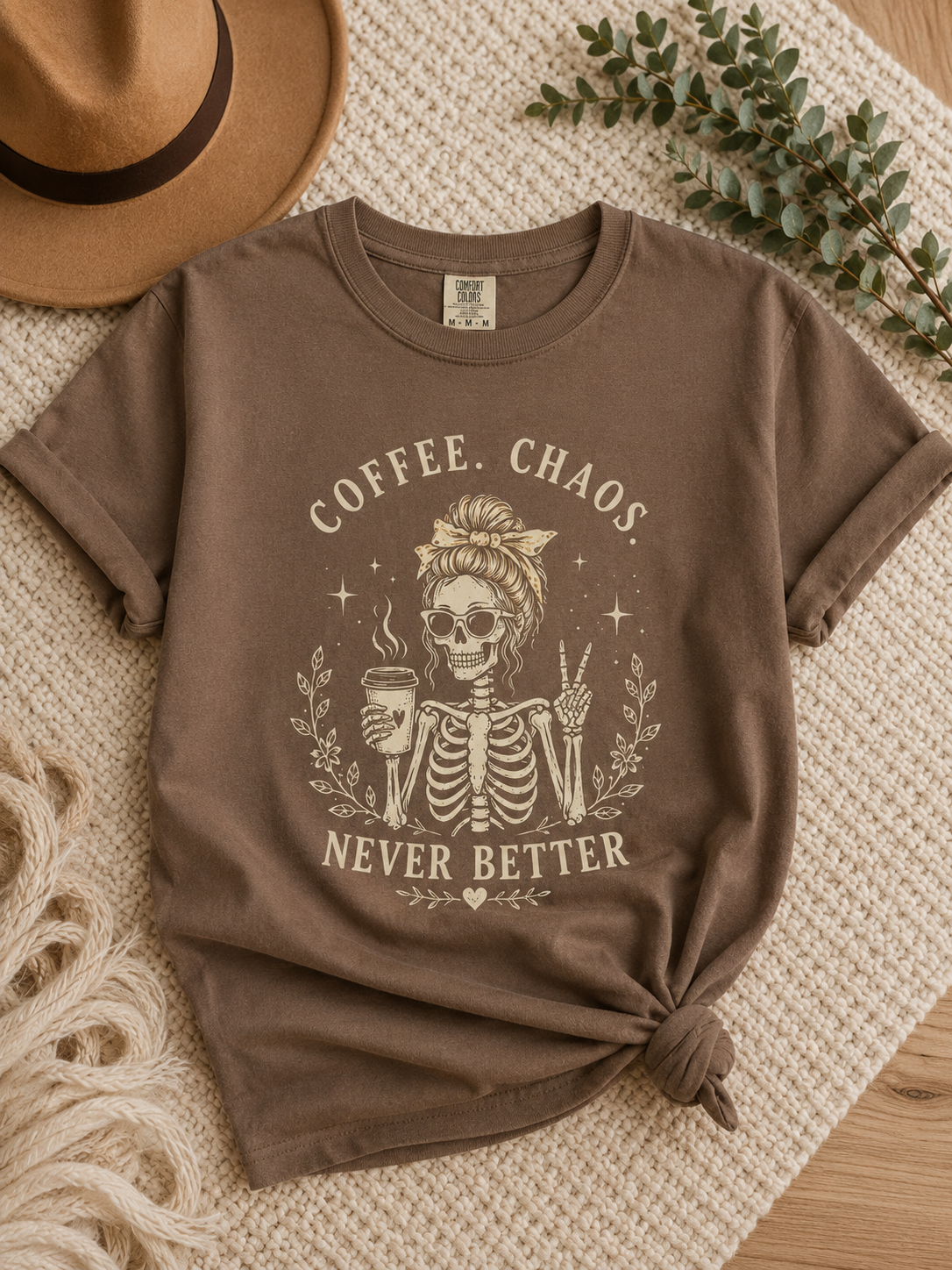 Coffee Chaos Skeleton T-Shirt