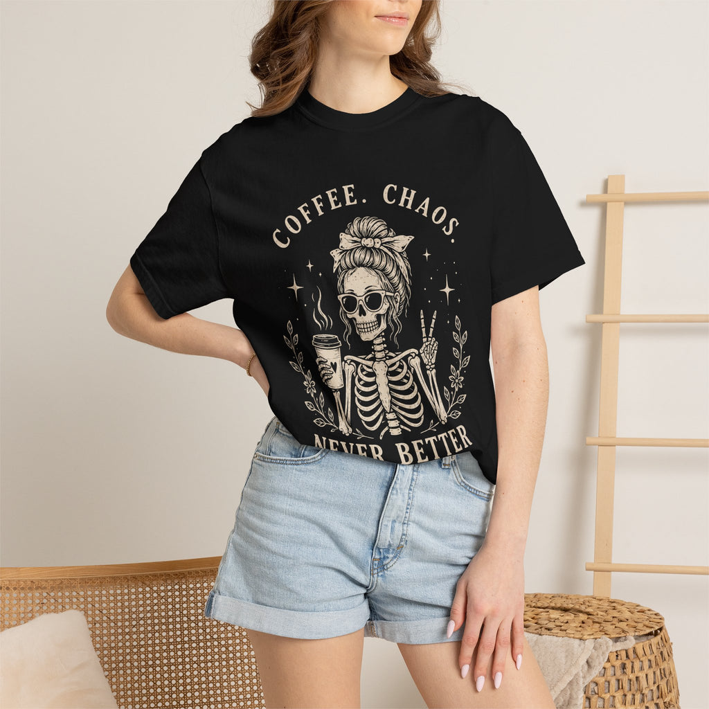 Coffee Chaos Skeleton T-Shirt