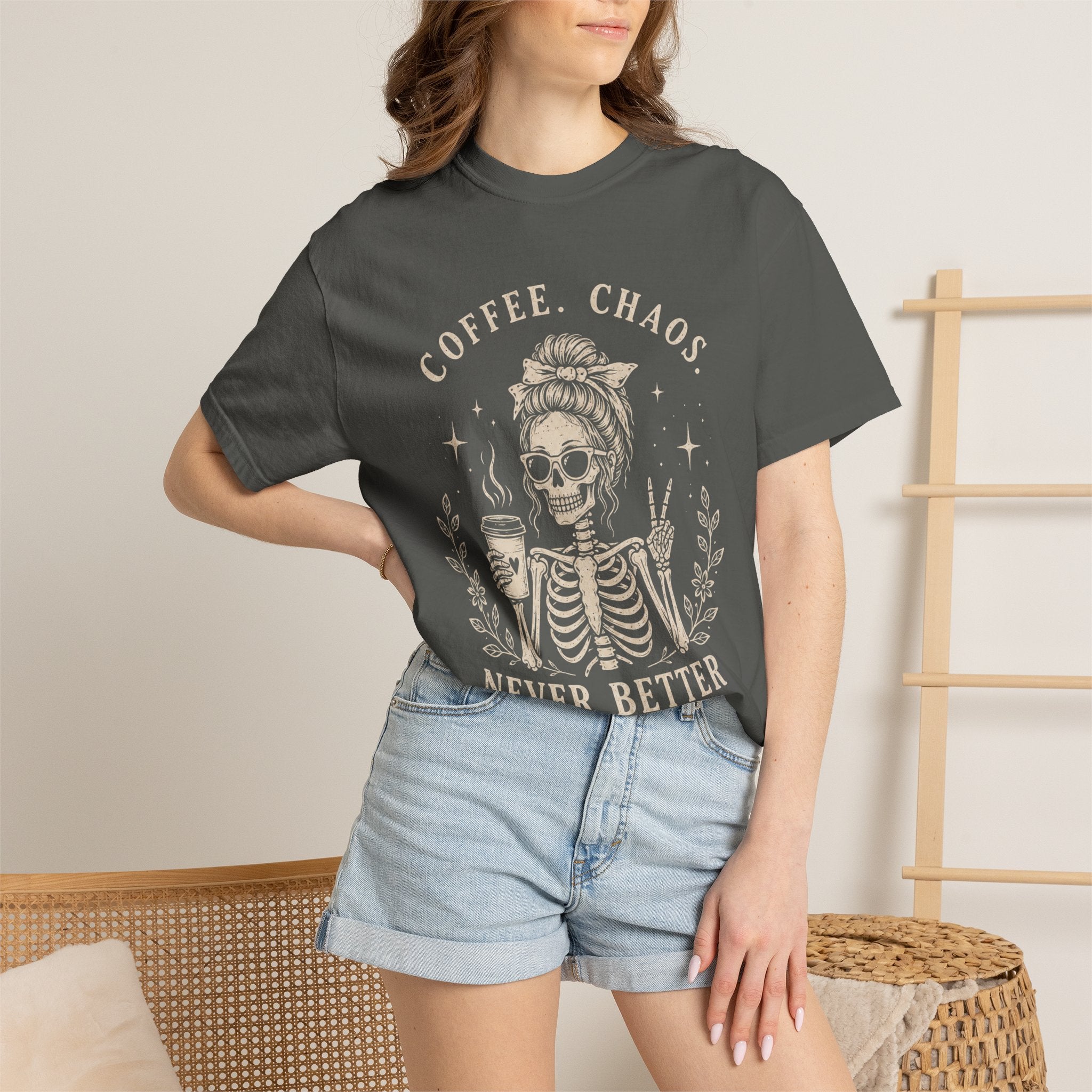 Coffee Chaos Skeleton T-Shirt