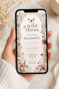 Wild and Three Invitation Template