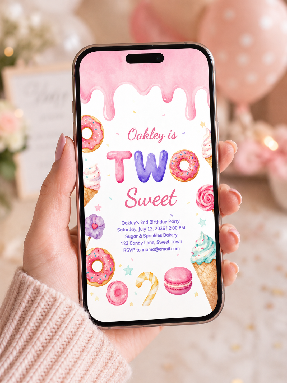 Two Sweet Birthday Invitation